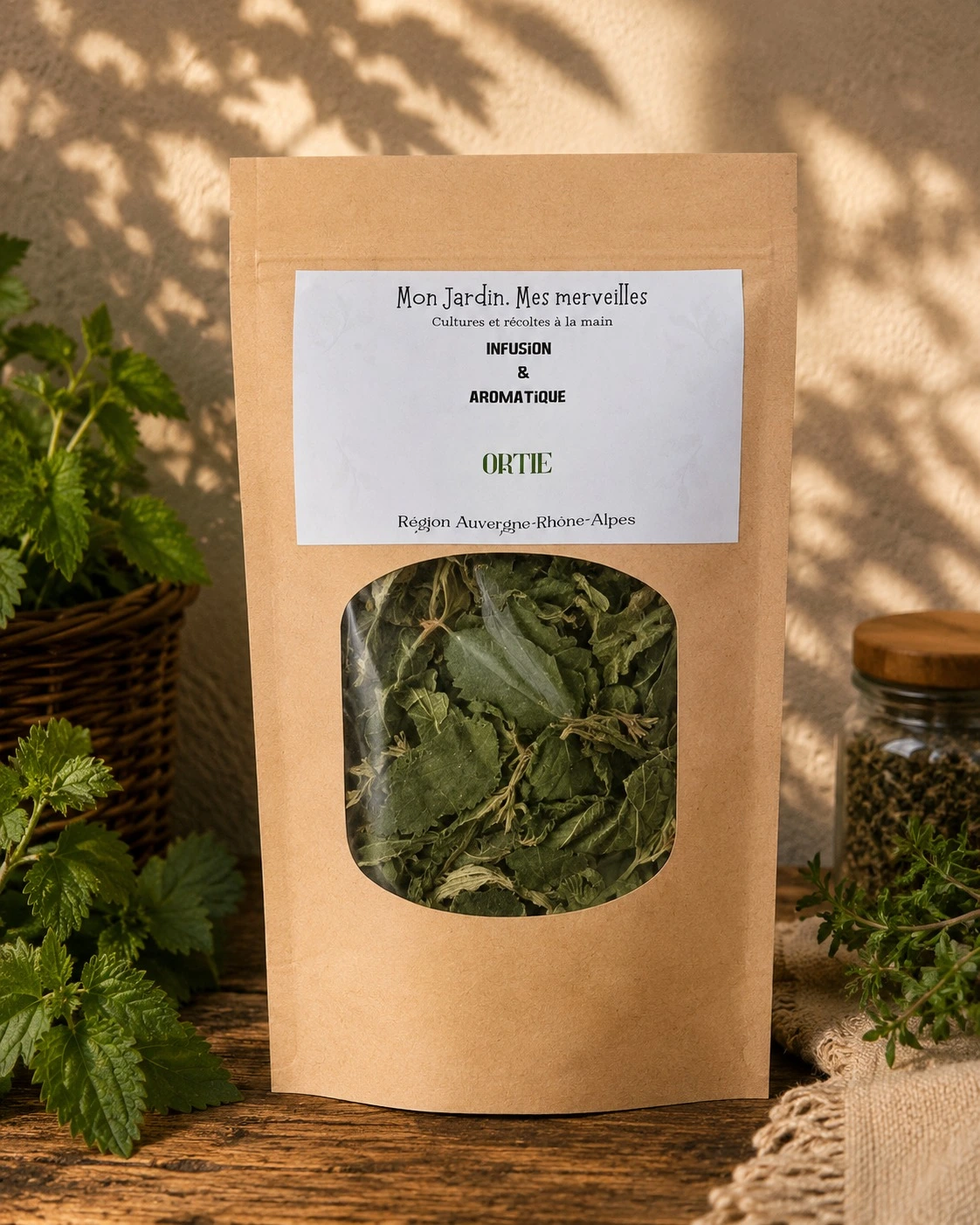 sachet posé sur table